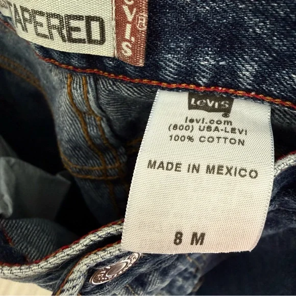 Levi's 550 blue dark wash denim relaxed tapered women's jeans cotton 90s Y2K - Picture 6 of 6